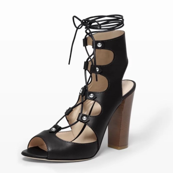 RIGIARANCIG Moto Booty Lace Up Heeled Sandals Real Leather - Picture 7 of 9